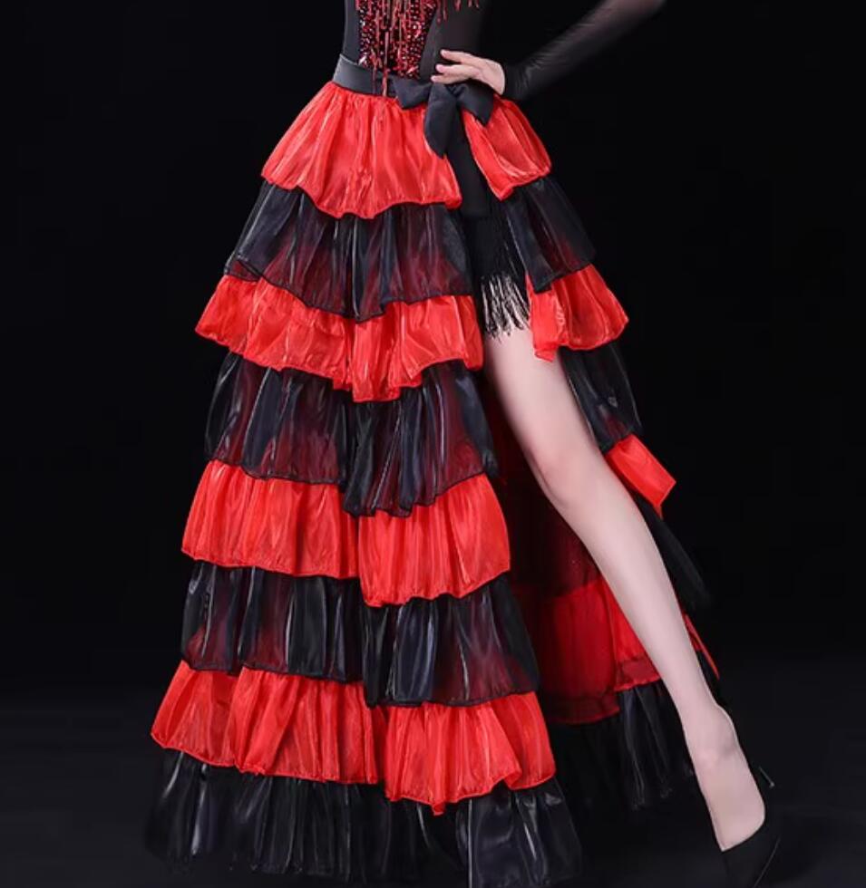 Spanish Bull Dance Skirt Opening Dance Flamenco Half Body Dance Big Swing Skirt