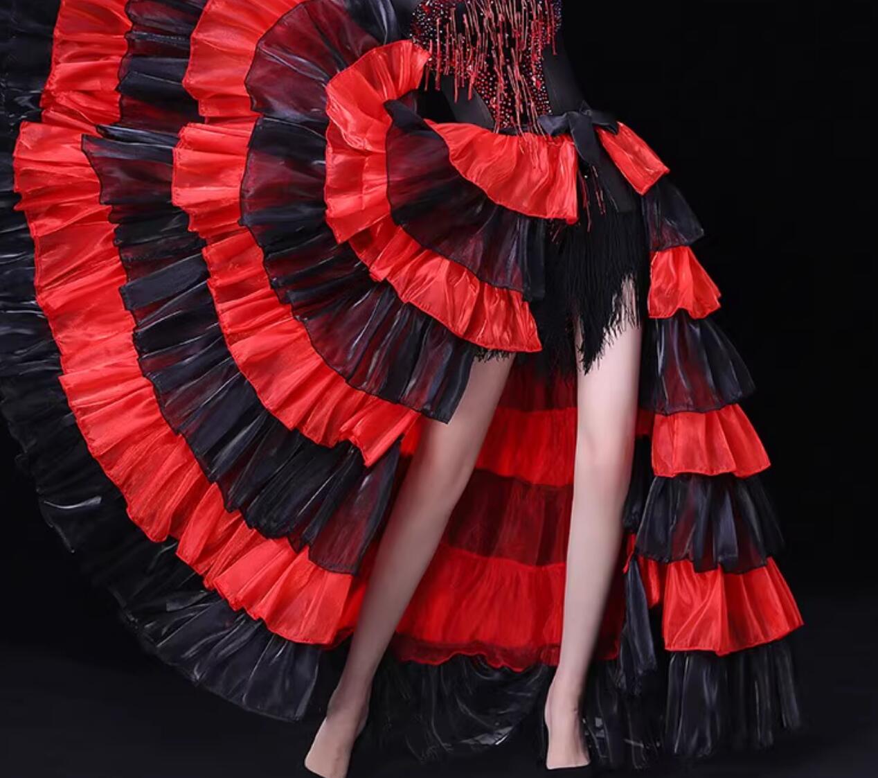 Spanish Bull Dance Skirt Opening Dance Flamenco Half Body Dance Big Swing Skirt