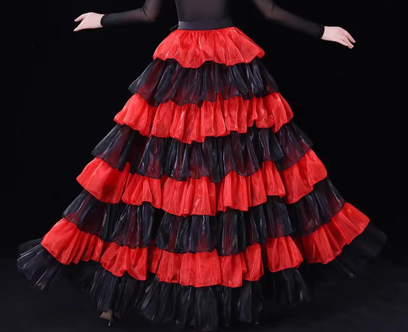 Spanish Bull Dance Skirt Opening Dance Flamenco Half Body Dance Big Swing Skirt