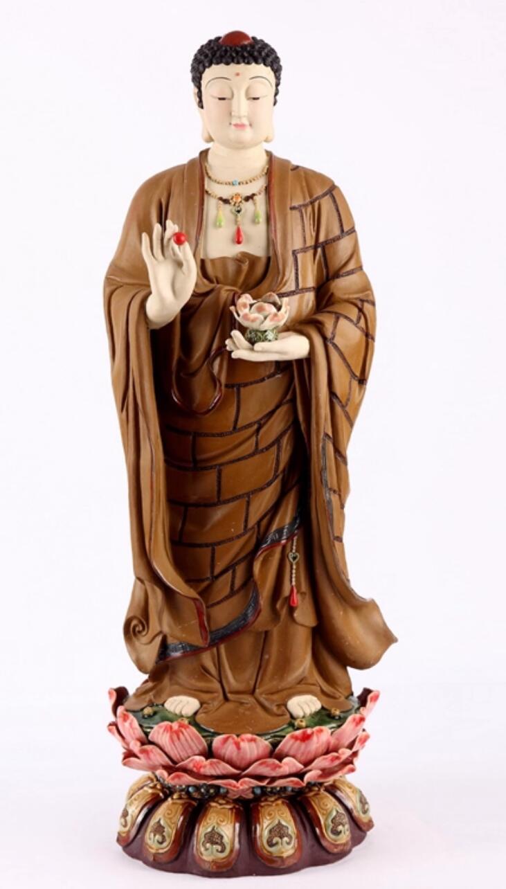 Medicine Buddha On Lotus Stand Standing Statue Shiwan Ceramic Figurine Chinese Ceramic Artwork