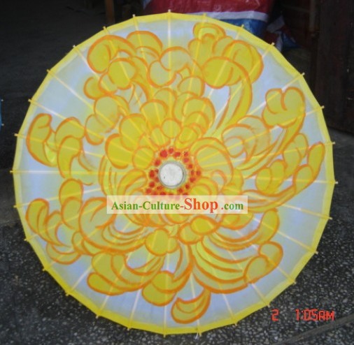 Chinese Handmade Dance Performance Umbrella - Blossoming Chrysanthemum
