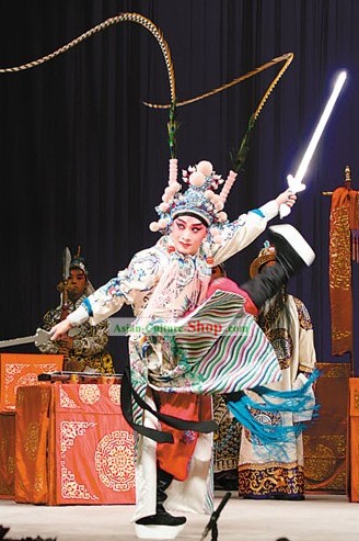 Peking Opera White Dragon Robe _Tuan Long Mang_ Zhou Yu Costumes