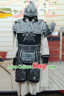 Ancient Chinese Three Kingdoms General Costumes and Helmet for Men
