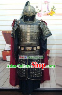 Ancient Chinese Three Kingdoms Fighter Costumes and Helmet for Men