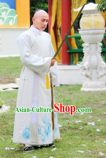 Qing Dynasty Manchu Long Robe Complete Set for Men Adults Kids Youth Children
