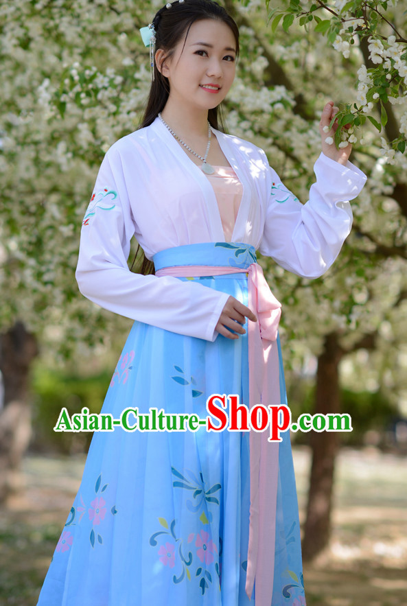 Top Chinese Tang Dynasty Female Hanfu Clothing Chinese Hanfu Costume Hanfu Dress Ancient Chinese Costumes and Hat Complete Set for Women Girls Children
