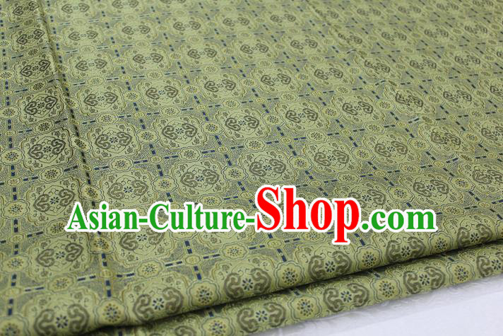 Chinese Traditional Ancient Costume Palace Pattern Mongolian Robe Yellow Brocade Tang Suit Satin Fabric Hanfu Material