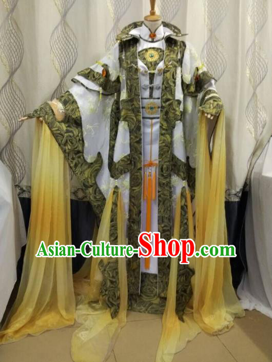 China Ancient Cosplay Swordsman Costume Knight Fancy Dress Traditional Hanfu Clothing for Men