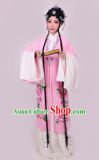 Chinese Traditional Peking Opera Diva Pink Dress Ancient Court Princess Embroidered Costume for Women