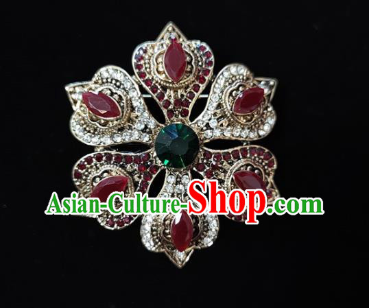 Top Ruby Brooch Handmade Baroque Queen Breastpin Court Jewelry Accessories