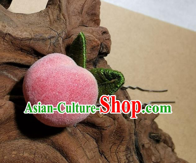 China Handmade Pink Peach Hair Stick Traditional Hanfu Hairpin