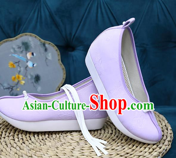 Chinese Traditional Song Dynasty Violet Shoes Hanfu Shoes Ancient Princess Shoes