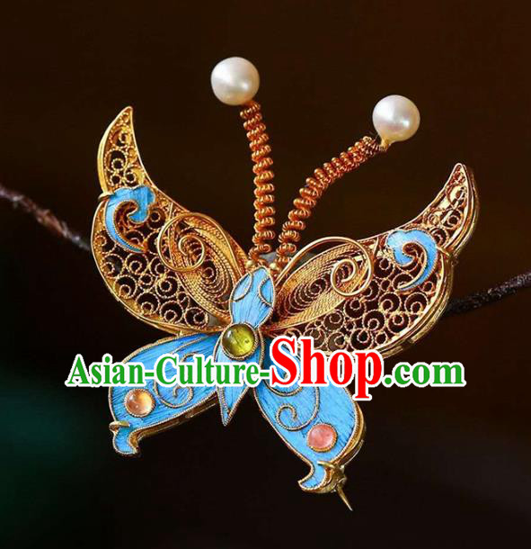 Chinese National Gems Jewelry Traditional Handmade Butterfly Brooch Accessories