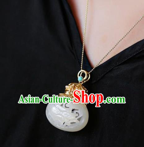 Chinese Handmade Necklet Pendant National Classical Jade Sachet Necklace Accessories