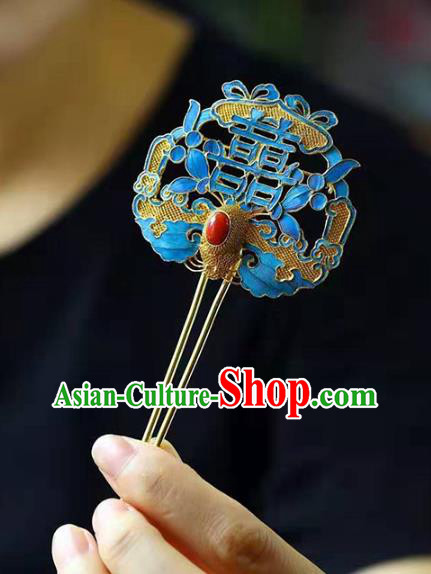 Chinese Qing Dynasty Court Hair Accessories National Traditional Wedding Hairpin