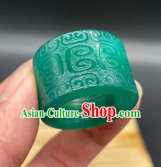 China National Jade Carving Ring Handmade Jewelry Accessories Traditional Thimble