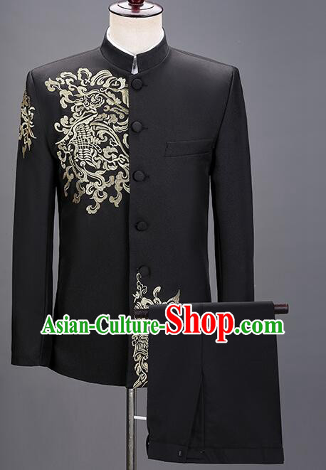 Chinese Tang Suits Traditional Wedding Suits Groom Costumes Zhongshan Clothing