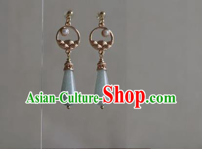 Chinese Ancient Princess Ear Jewelry Traditional Hanfu Golden Earrings Accessories