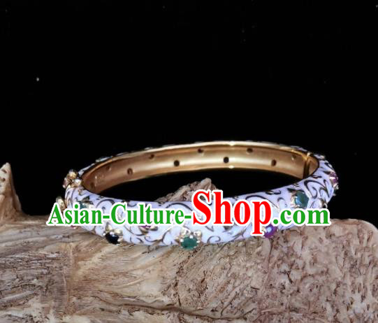 Handmade Chinese National Crystal Bracelet Enamel Gems Bangle Accessories