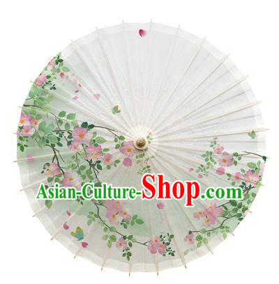 China Handmade Cheongsam Paper Umbrella Traditional Printing Flowers Oil Paper Umbrella