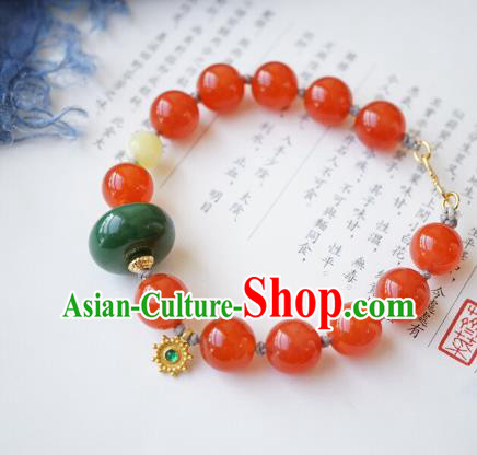 Chinese Traditional Wristlet Accessories Handmade Agate Beads Bracelet