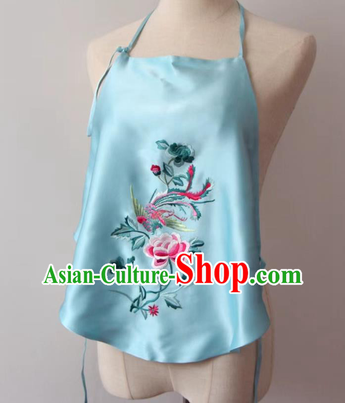 Chinese Embroidered Phoenix Peony Bellyband National Women Tang Suit Silk Stomachers