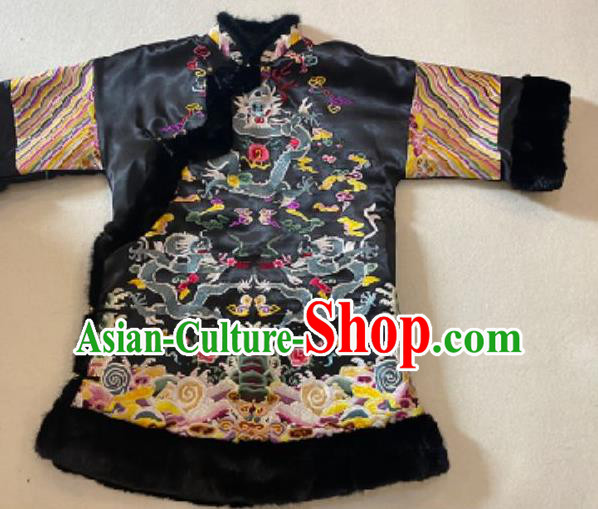 Chinese Embroidered Dragon Cotton Wadded Coat National Women Jacket Winter Costume