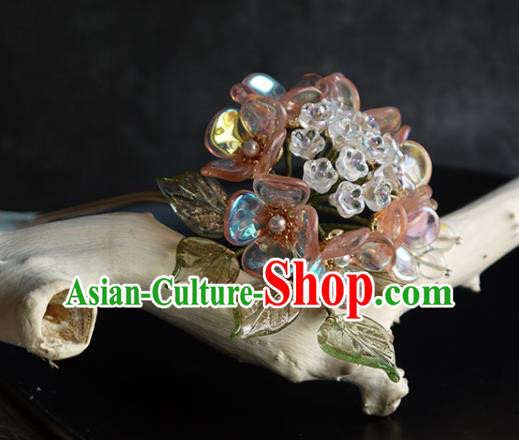 Chinese Ancient Imperial Concubine Hairpin Traditional Ming Dynasty Hydrangea Hair Stick