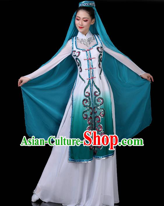 Chinese Ningxia Ethnic Woman Dress Traditional Hui Nationality Folk Dance Costume