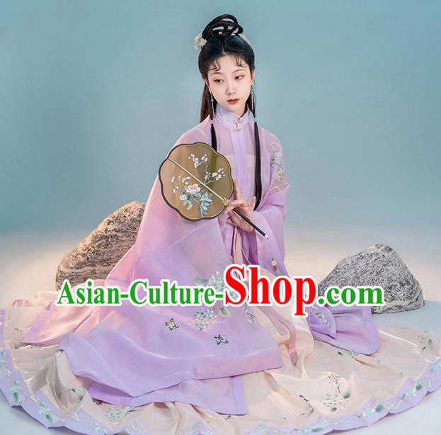 China Ancient Princess Costumes Traditional Ming Dynasty Young Beauty Hanfu Clothing