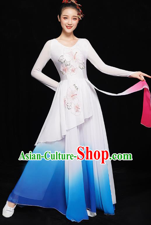 Chinese Jasmine Dance Dress Traditional Umbrella Dance Costumes Classical Dance Clothing