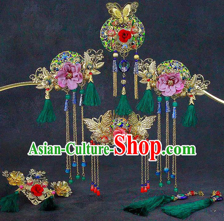 China Traditional Wedding Headwear Classical Bride Hairpins Hair Accessories