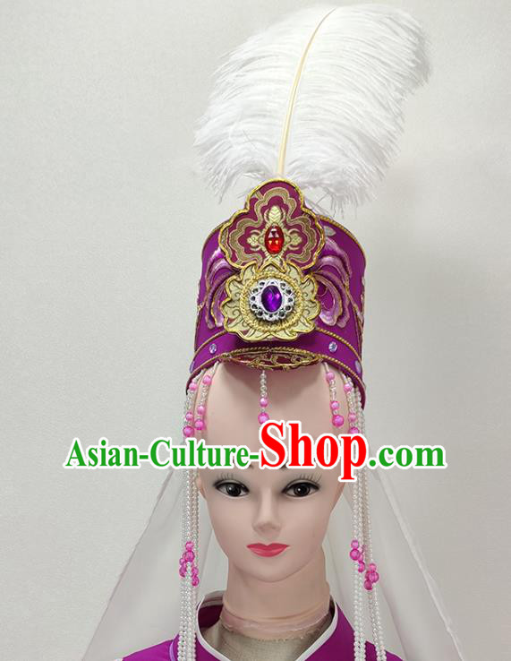 China Beijing Opera Hua Tan Headwear Shaoxing Opera Princess Feather Hat