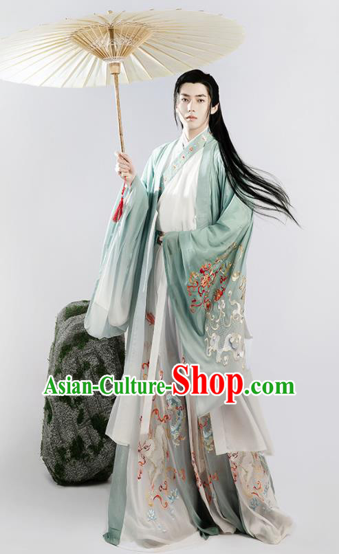 Chinese Jin Dynasty Historical Costumes Ancient Noble Childe Hanfu Clothing