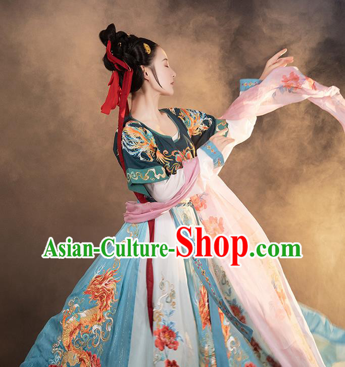 Chinese Tang Dynasty Princess Costumes Traditional Hanfu Dress Ancient Goddess Clothing