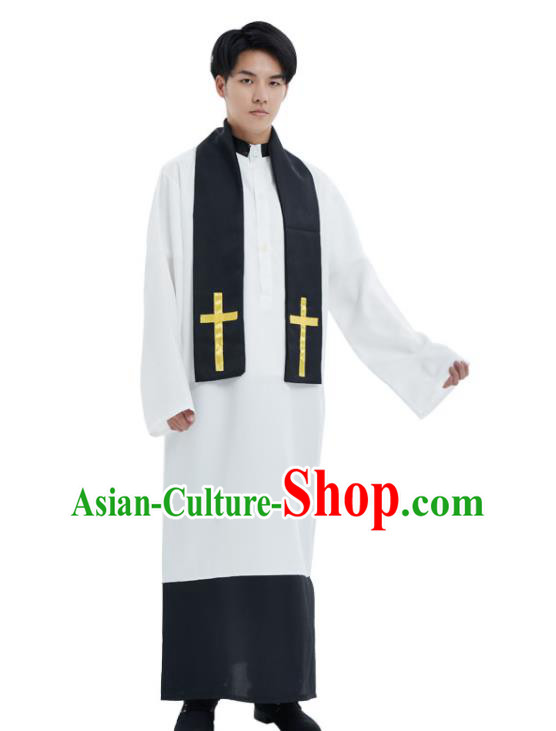 Top Fancy Ball Pastor White Clothing Halloween Cosplay Costumes