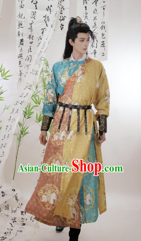 China Tang Dynasty Male Robes Traditional Hanfu Ancient Swordsman Costumes