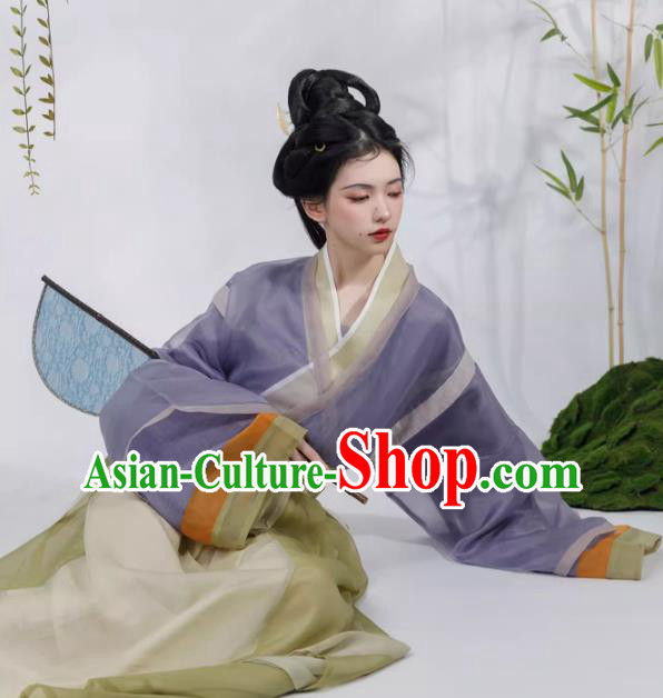 China Traditional Jin Dynasty Royal Princess Hanfu Dresses Ancient Goddess Costumes