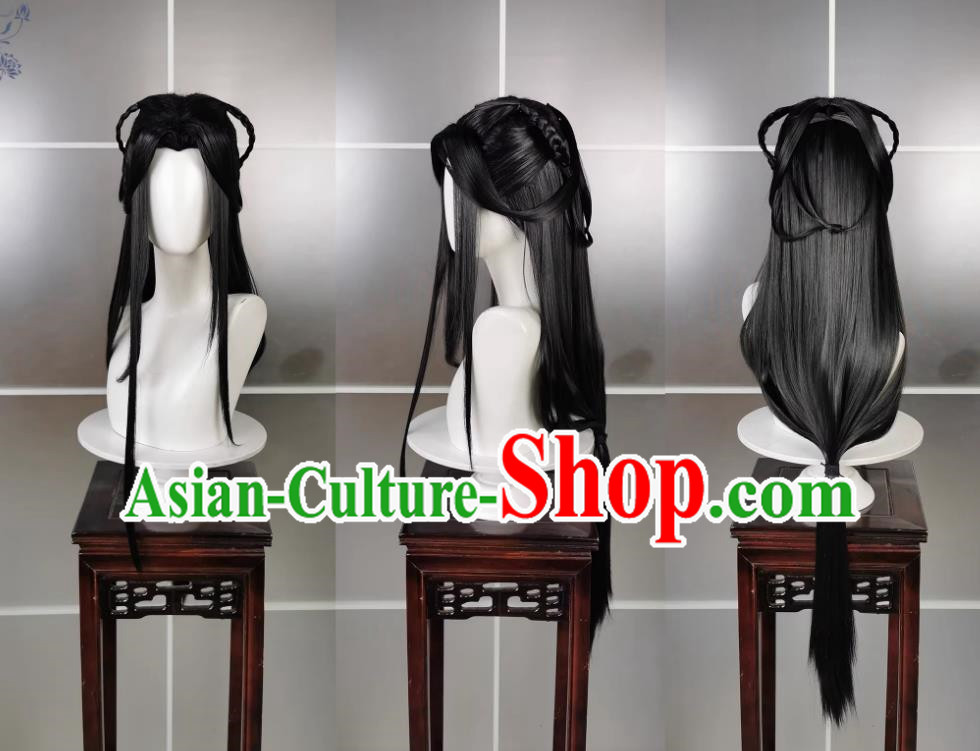Qixiu Adult Girl Zhuo Xinxiu Sister Wig and Headdress Jianwang 3 Jiansan Cosplay Headpiece