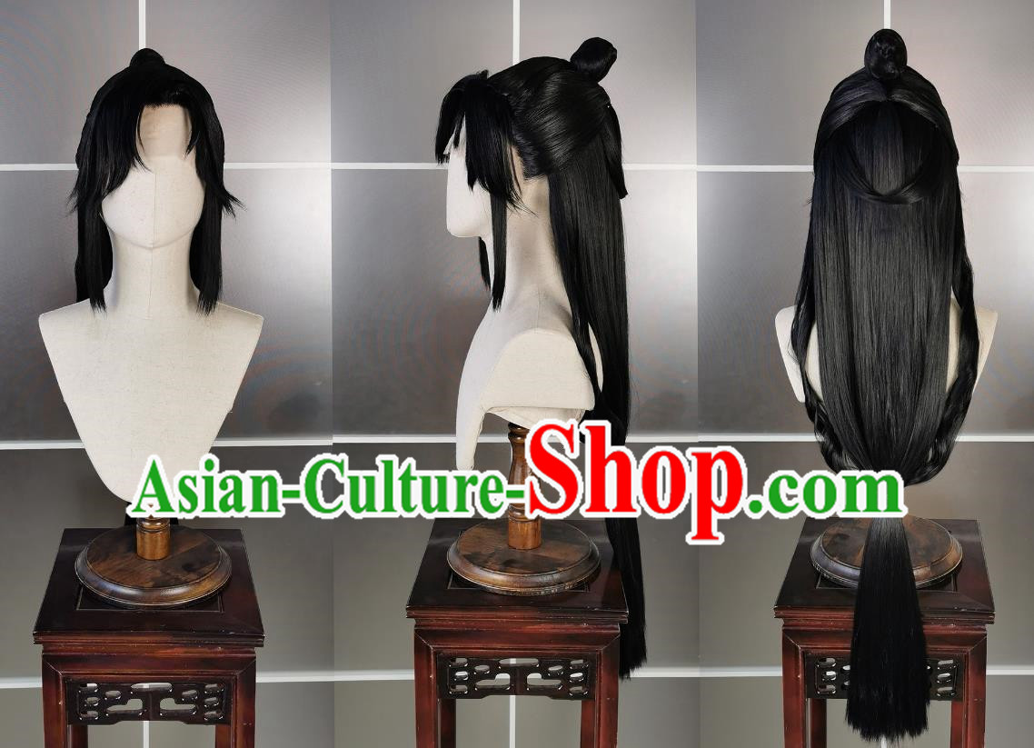 Pure Yang Adult Female Taoist Nun Wig Headdress Sword Three Cosplay Hand Hook Beauty Peak Shape Hair