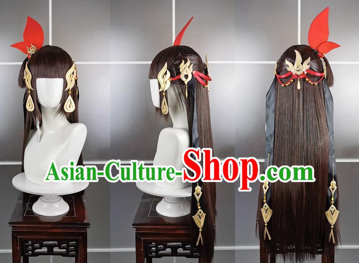 Mingjiao Loli Xuehe Miaoluo Wig and Headdress Jianwang 3 Jiansan Cosplay Headpiece