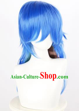 Dramatical Murder DMMD Celeste Vanilla Blue Thickened Mixed Color Gradient COS Wig