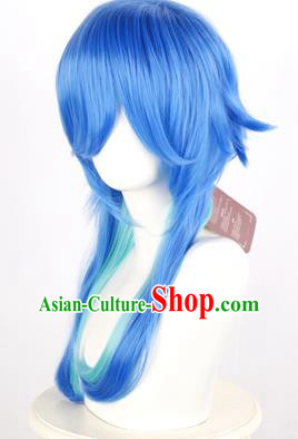 Dramatical Murder DMMD Celeste Vanilla Blue Thickened Mixed Color Gradient COS Wig