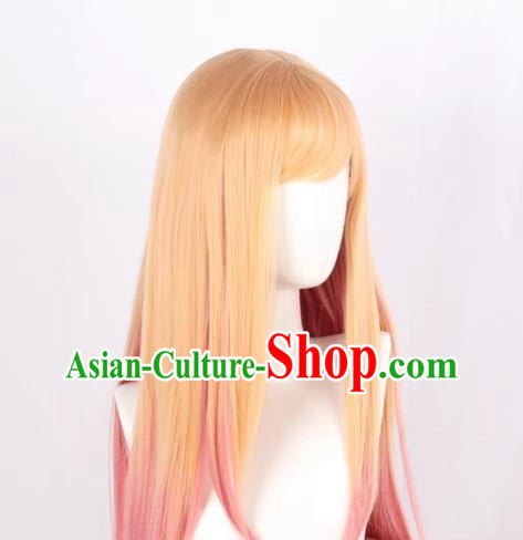 Dressing Doll Falls In Love Kitagawa Uimu Yellow Gradient Pink Lady Cos Anime Wig