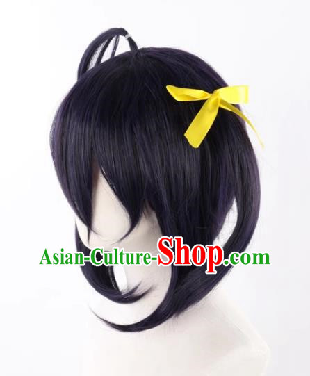 Chuunibyou Also Wants To Fall In Love With The Six Flowered Blue Purple And Black Hairband And Cosplay Wig