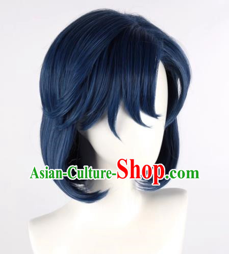 Sailor Moon Mizuno Ami Mercury Mixed With Blue Short Curly Hair Cos Anime Wig Fake Hair