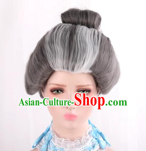 Stepmother Silver Gray Mixed White Animation Stage Play Cosplay COS Wig