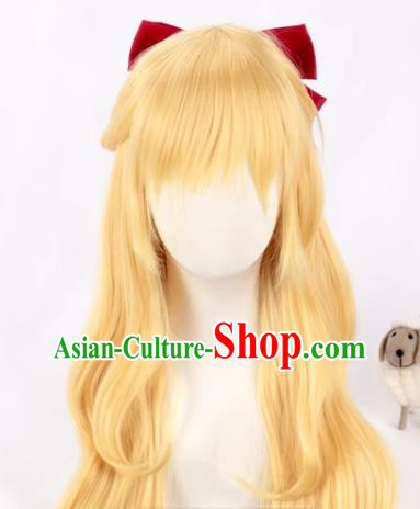 Anime Long Hair Cos Sailor Moon Venus Aino Minako Light Blonde Cosplay Wig