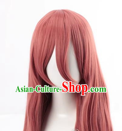 Fifth Quarter Flower Wedding Bride Nakano Mijiu Smoke Pink Long Straight Hair Cos Anime Wig