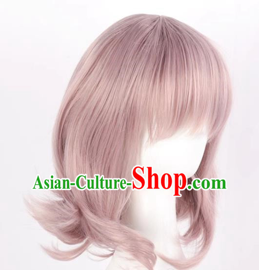 Danganronpa Nanami Chiaki Cos Lavender Mid Length Hair And Face Styling Cosplay Wig